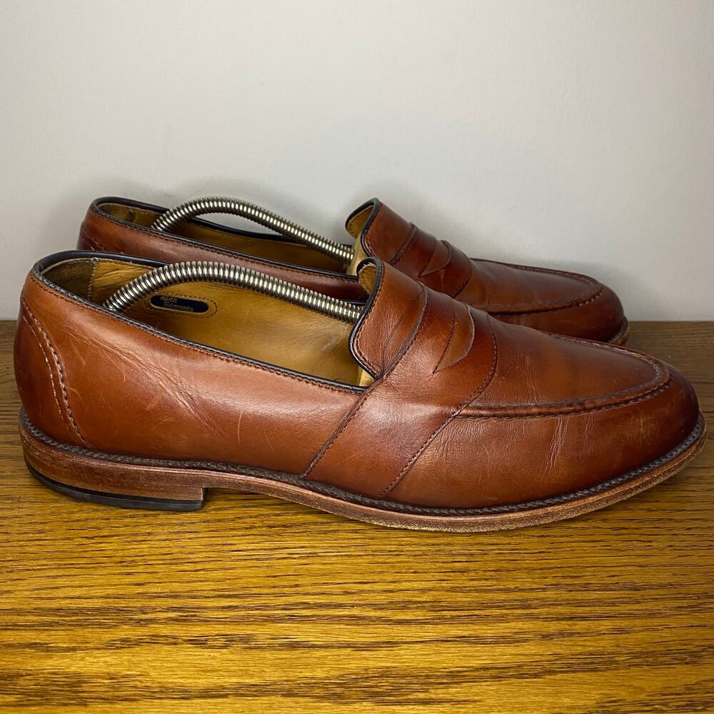Allen Edmonds Randolph Dark Chili Brown Leather Penny Loafers USA Size 11.5 C